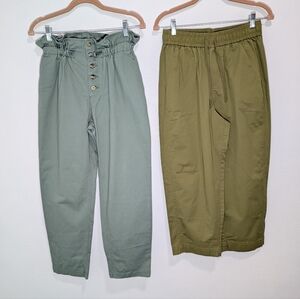 BKE & A New Day Paper Bag Pants  - Sage and Olive Size 27 Bundle